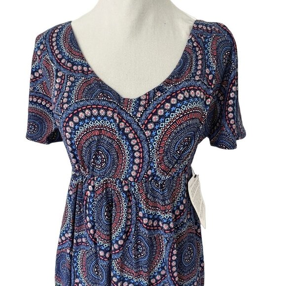 Tiffany Rose Maternity Maxi Dress Size US 2/4 Kimono Bohemian Aztec Maxi Slip On - Picture 3 of 9